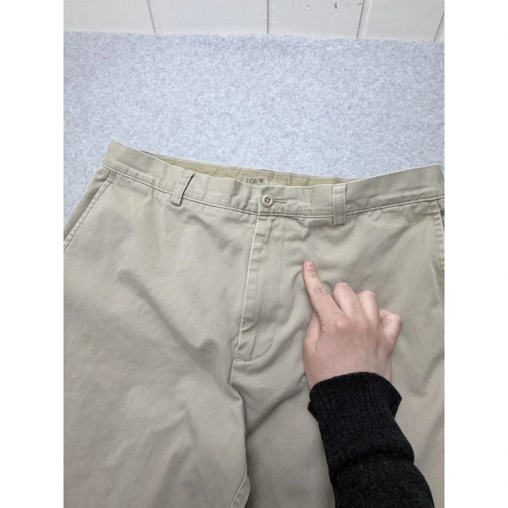 J.Crew Pants Mens 34x30 Beige Bootcut Chino Regular Fit Casual Vtg - Picture 4 of 16